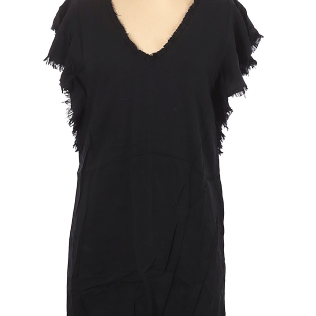Splendid Black Fringe Sleeve Tunic